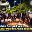 Peserta menyalakan lilin dalam aksi solidaritas untuk korban gempa Flores. Foto: Dok. Yanto.